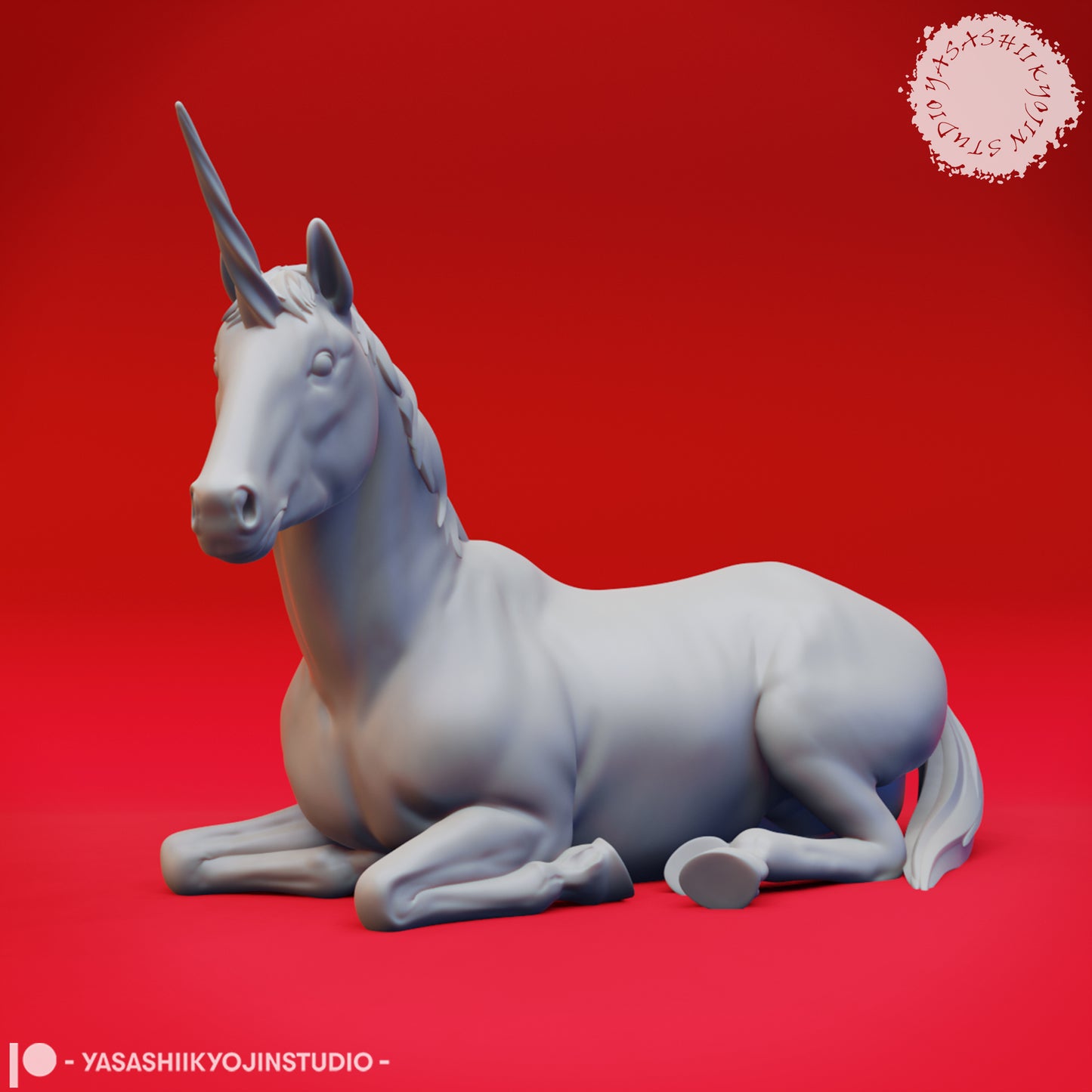 Horse - Laying - 3D Printed Mini for Tabletop Gaming, Dungeons and Dragons, Pathfinder, Kings of War and other RPG's