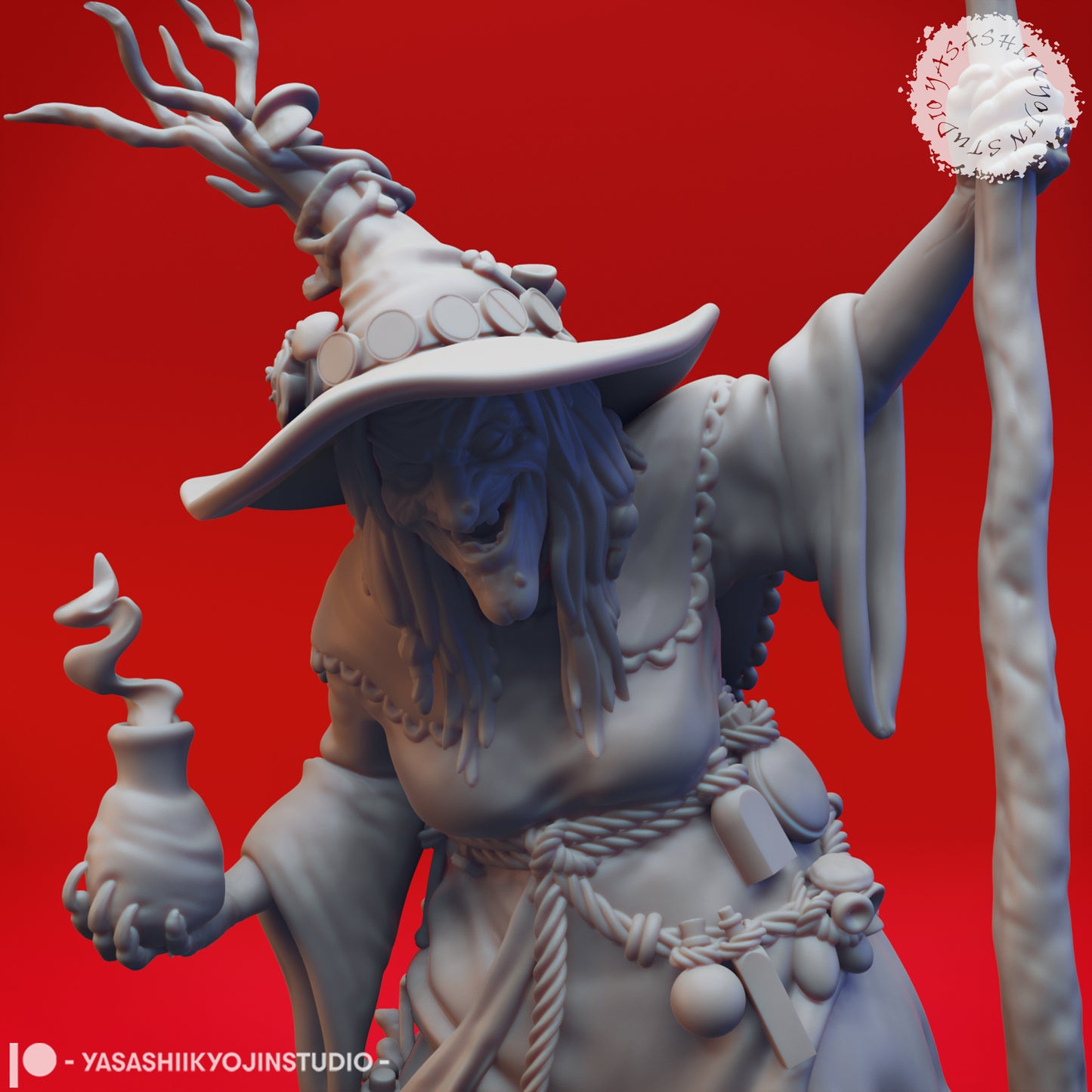 Barovian Witch - 3D Printed Mini for Tabletop Gaming, Dungeons and Dragons, Pathfinder, Kings of War and other RPG's