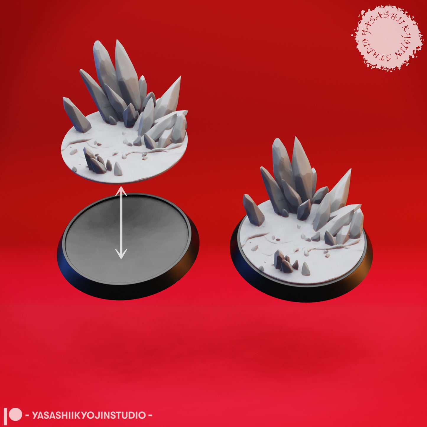 Basing Topper - Crystal - 32mm - 3D Printed Minis for Tabletop Gaming, Dungeons and Dragons, Pathfinder, Kings of War and other RPG's