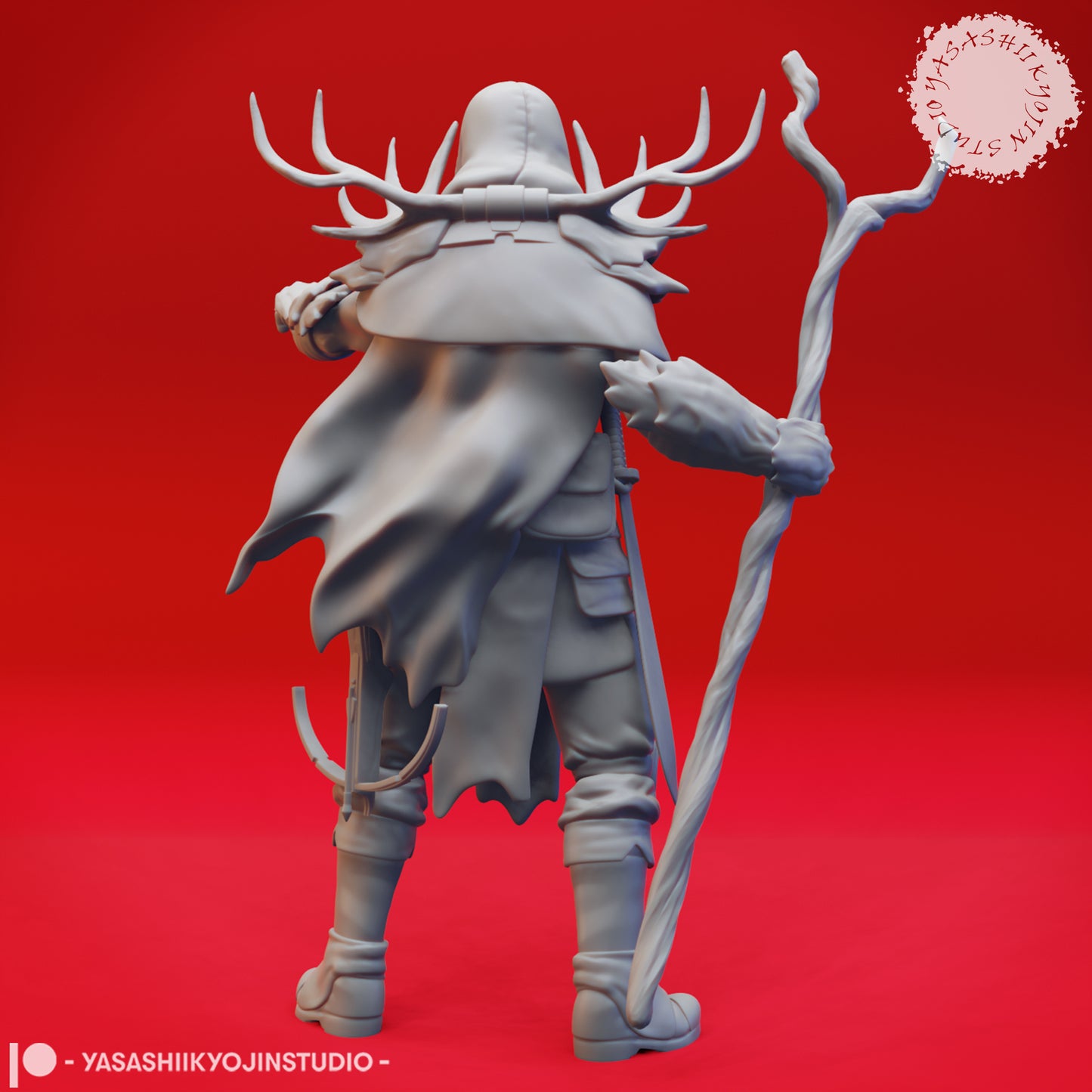 Druid - Lvl 10 - Human Male - 3D Printed Mini for Tabletop Gaming, Dungeons and Dragons, Pathfinder, Kings of War and other RPG's