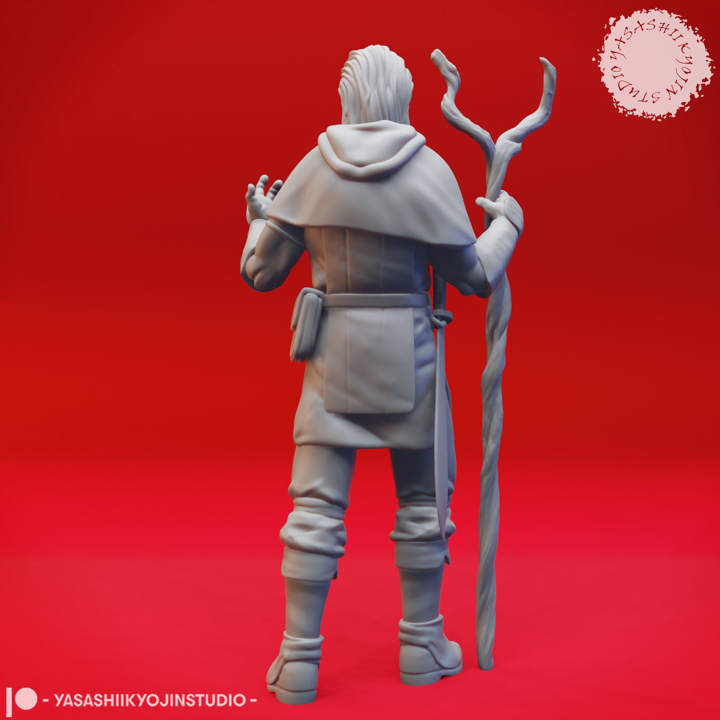Druid - Lvl 1 - Human Male - 3D Printed Mini for Tabletop Gaming, Dungeons and Dragons, Pathfinder, Kings of War and other RPG's