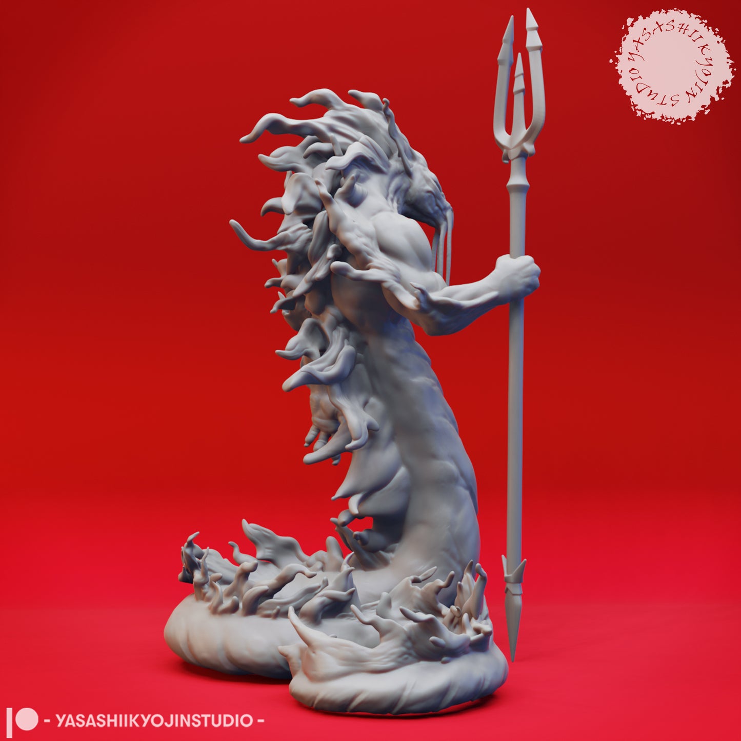 Flame Salamander - Guard- 3D Printed Mini for Tabletop Gaming, Dungeons and Dragons, Pathfinder, Kings of War and other RPG's