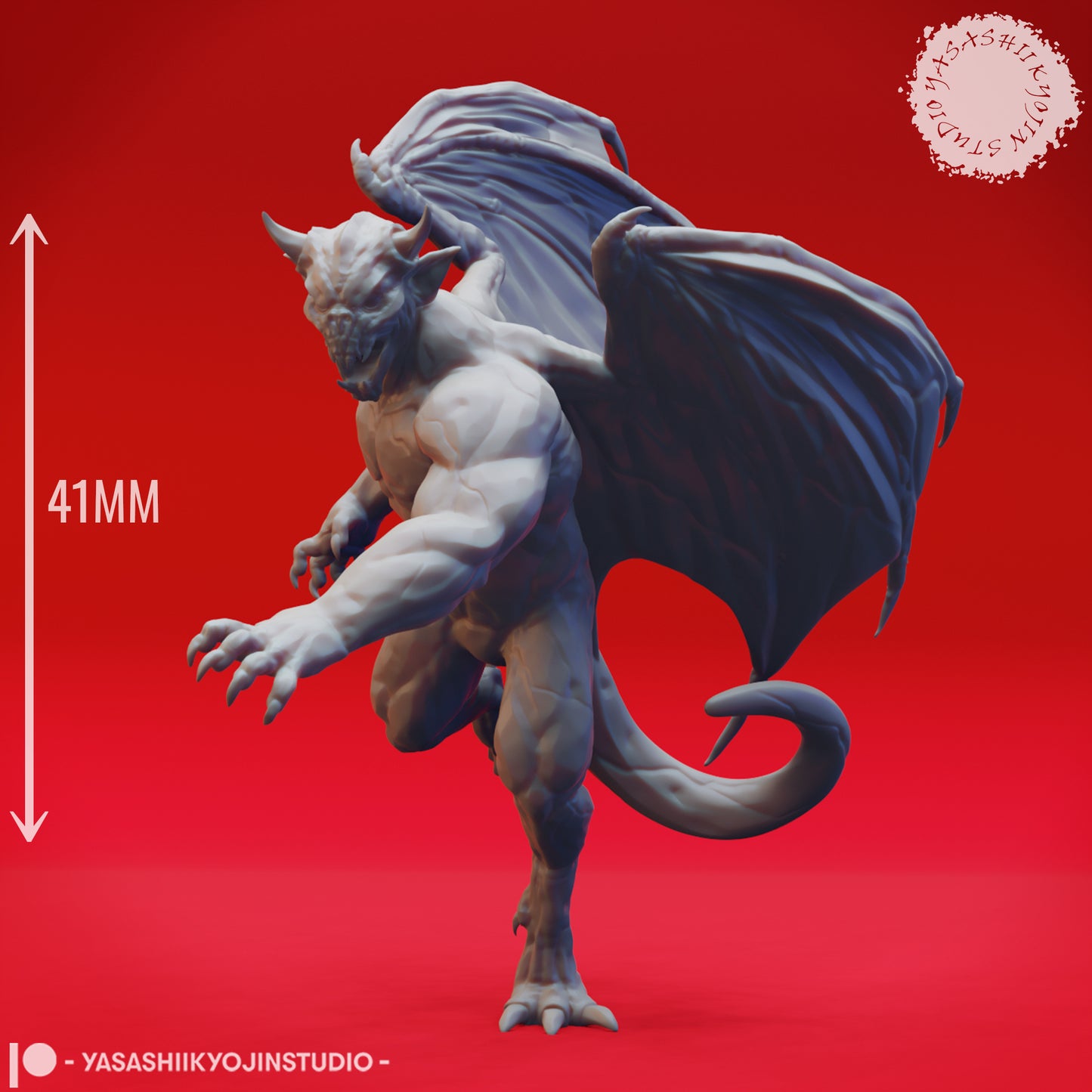 Gargoyle - Charging - Tabletop Miniature (Pre-Supported)