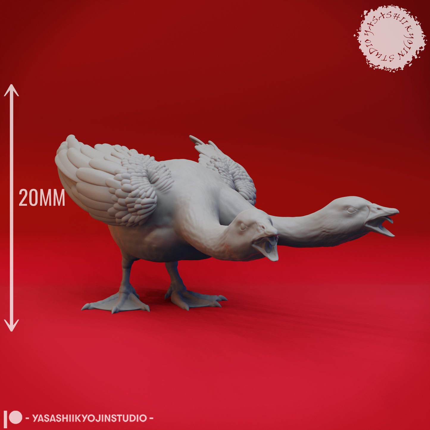Goose Hydra - 2 Headed - Tabletop Miniature (Pre-Supported STL)