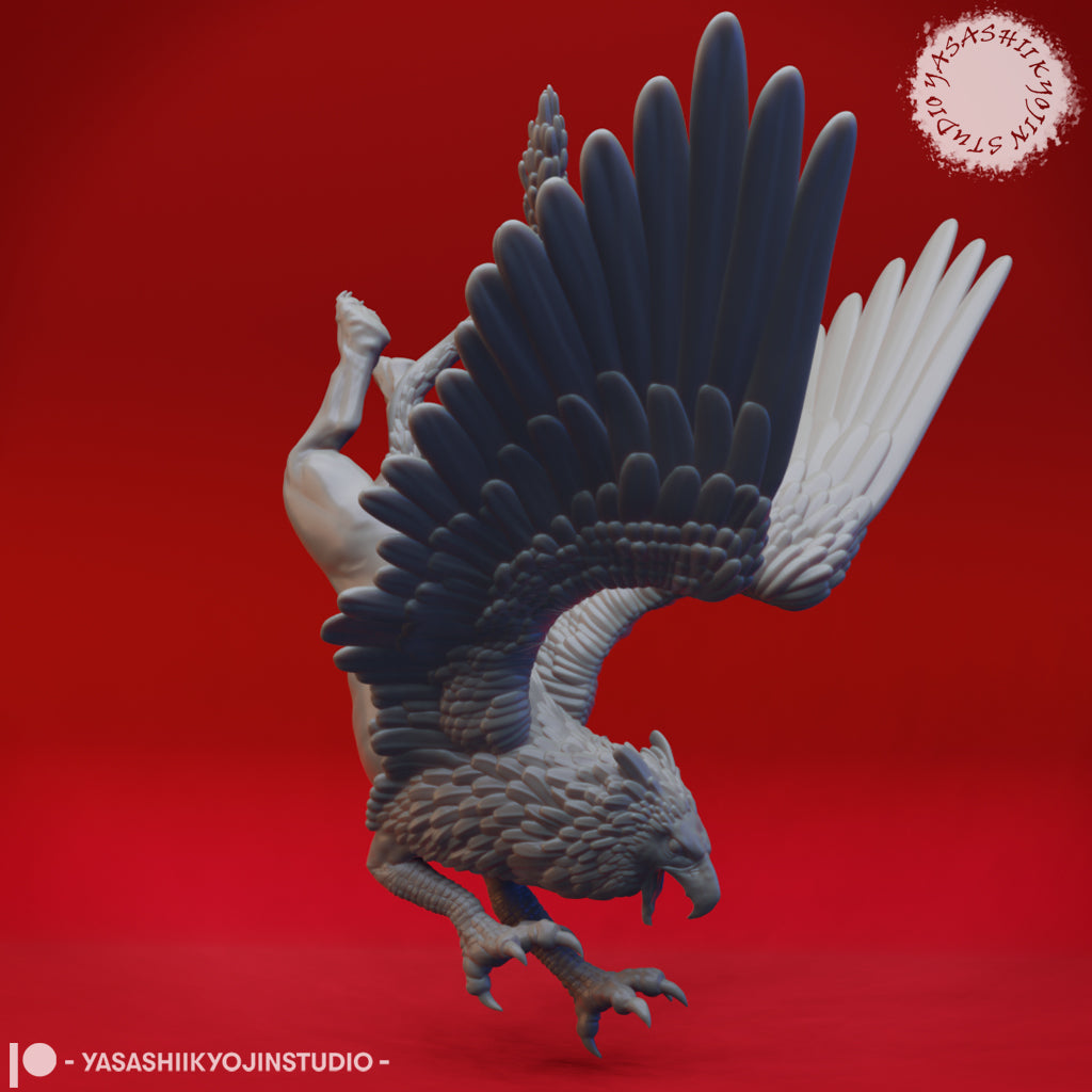Griffin - Diving - 3D Printed Mini for Tabletop Gaming, Dungeons and Dragons, Pathfinder, Kings of War and other RPG's