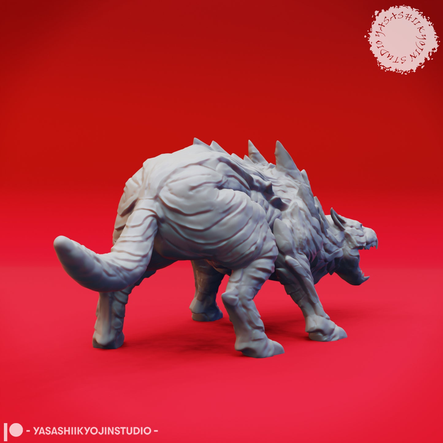 Hellhound - Growling - 3D Printed Mini for Tabletop Gaming, Dungeons and Dragons, Pathfinder, Kings of War and other RPG's