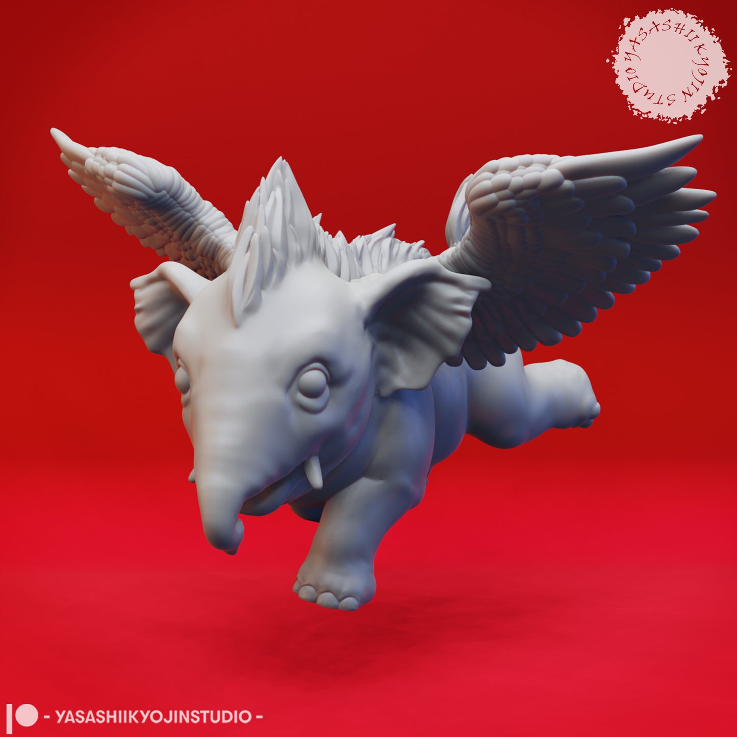 Hollyphant - Flying - 3D Printed Mini for Tabletop Gaming, Dungeons and Dragons, Pathfinder, Kings of War and other RPG's