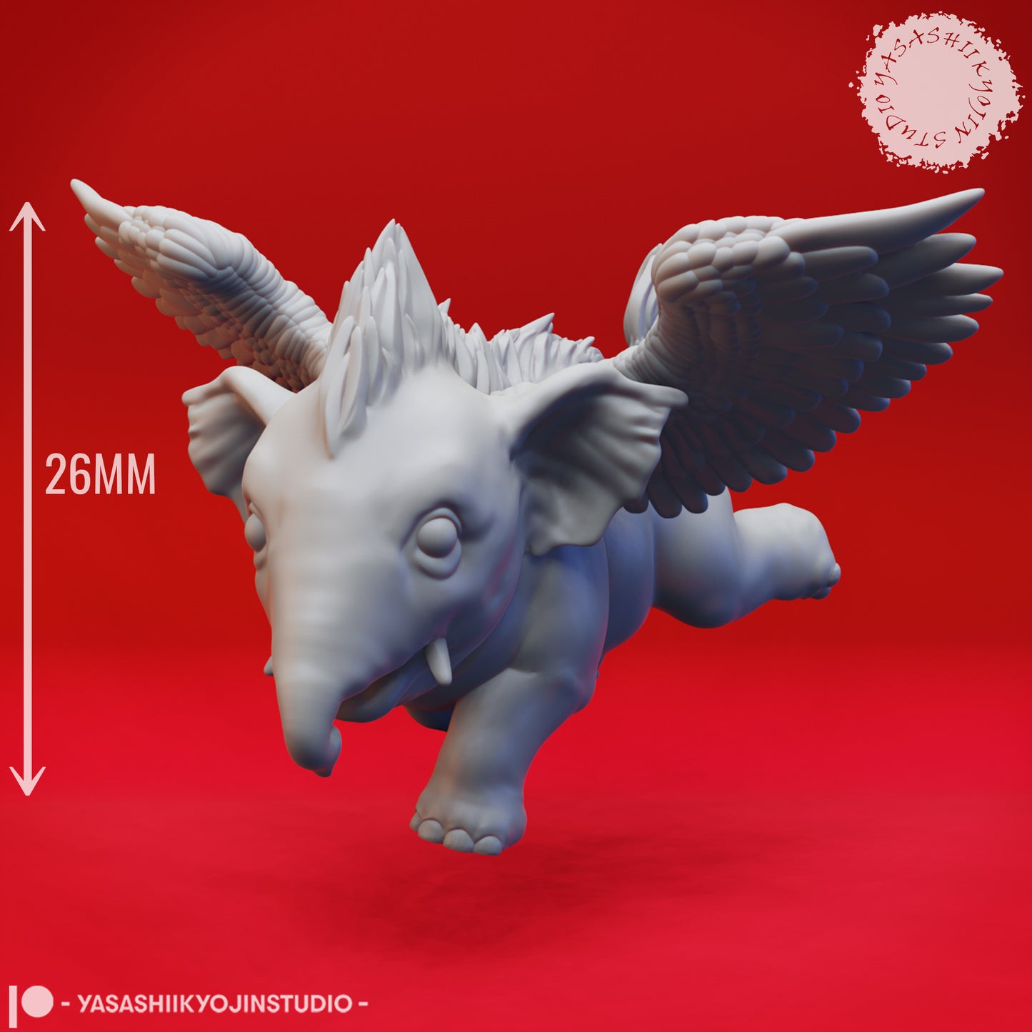 Hollyphant - Flying - Tabletop Miniature (Pre-Supported STL)