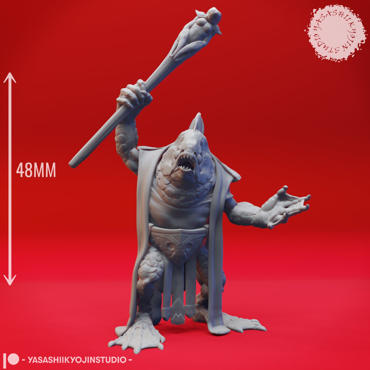 Kuo-toa - Archpriest - Tabletop Miniatures (Pre-Supported STL)