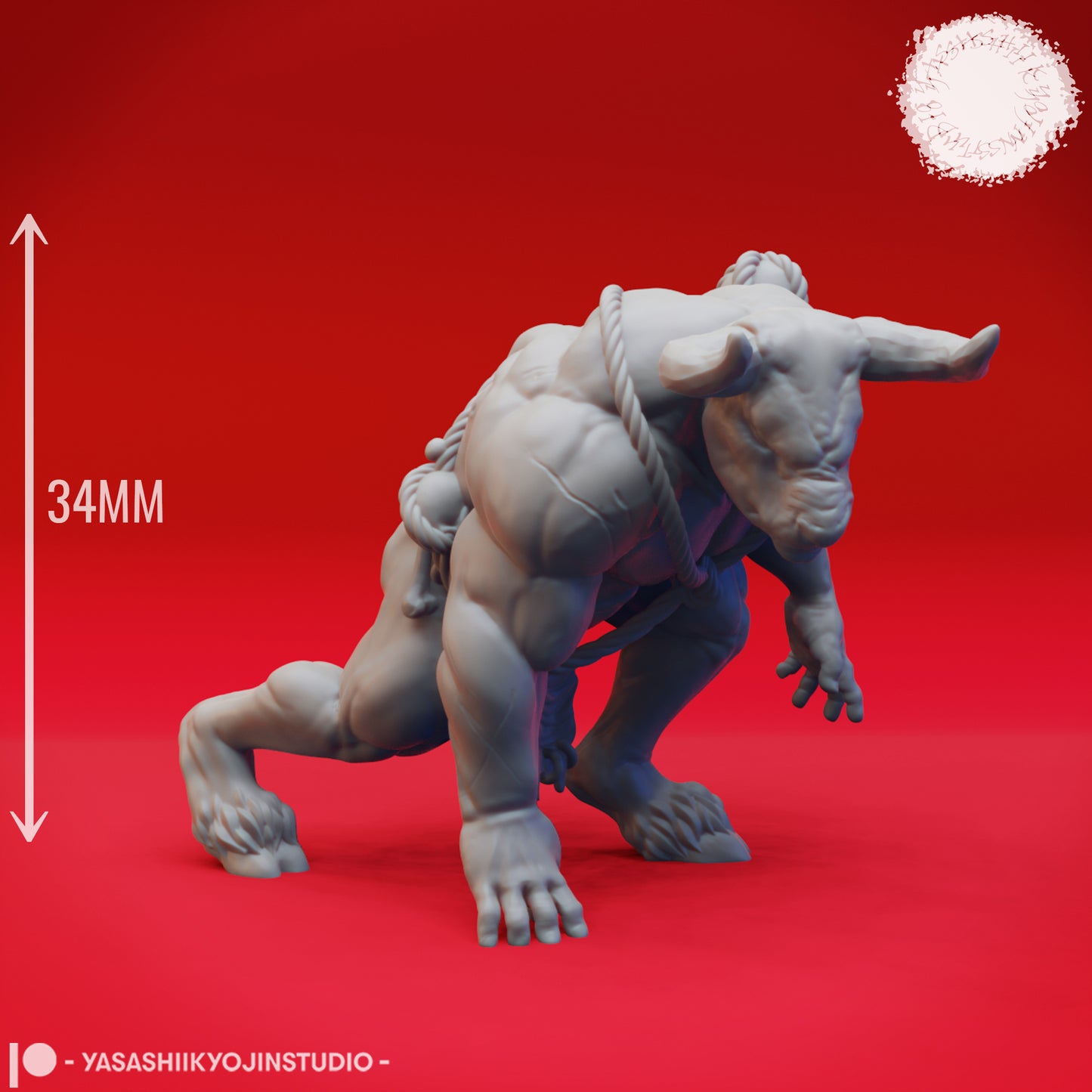 Minotaur - Charging - Tabletop Miniature (Pre-Supported STL)