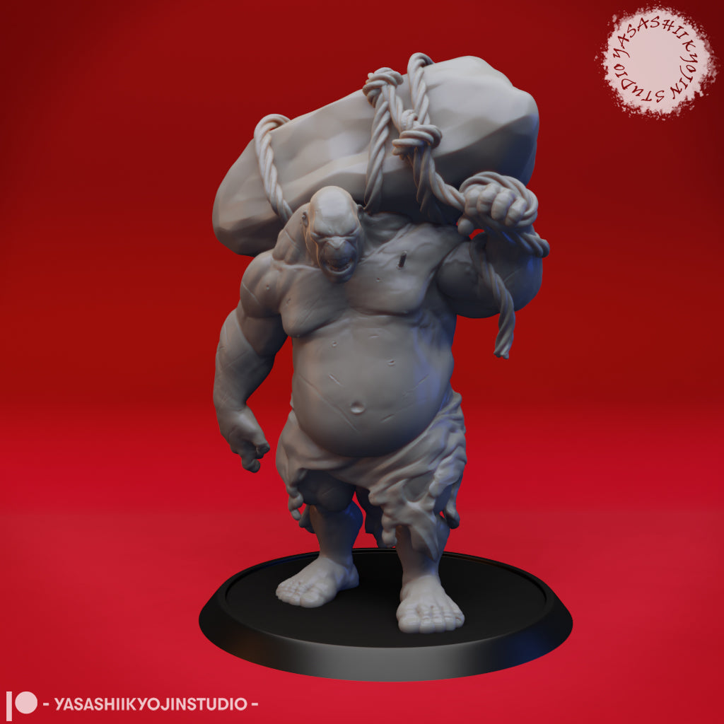 Ogre - Boulder - 3D Printed Mini for Tabletop Gaming, Dungeons and Dragons, Pathfinder, Kings of War and other RPG's