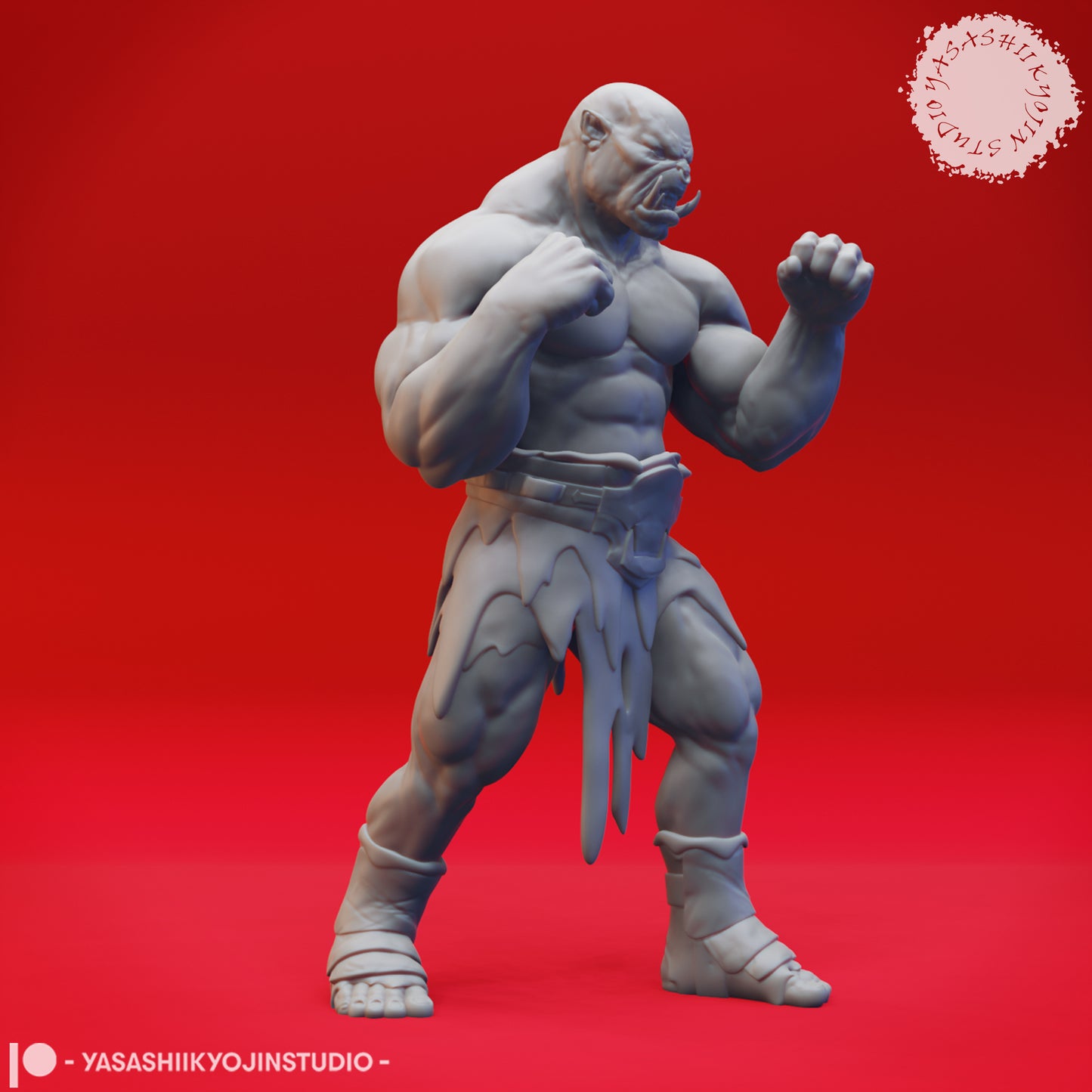 Orc - Brawler - 3D Printed Mini for Tabletop Gaming, Dungeons and Dragons, Pathfinder, Kings of War and other RPG's