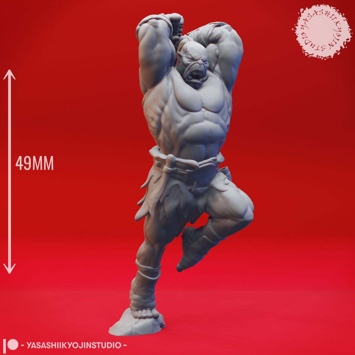 Orc - Leaping - Tabletop Miniature (Pre-Supported STL)