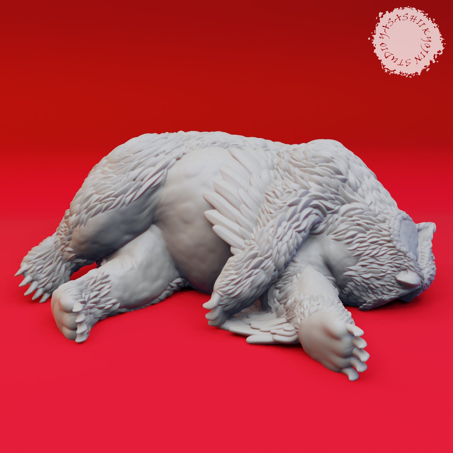 Owlbear - Defeated- 3D Printed Mini for Tabletop Gaming, Dungeons and Dragons, Pathfinder, Kings of War and other RPG's