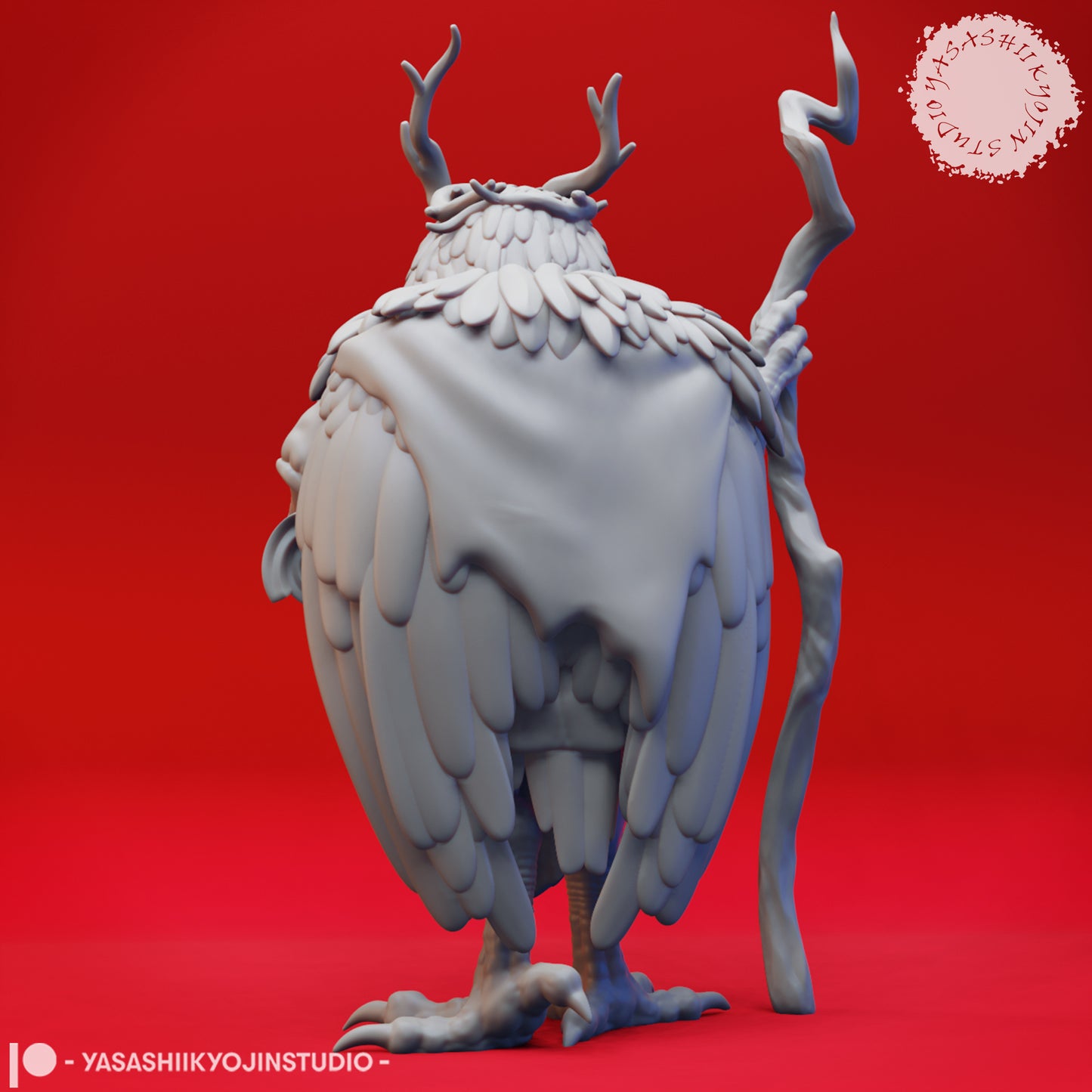 Owlin - Druid - 3D Printed Mini for Tabletop Gaming, Dungeons and Dragons, Pathfinder, Kings of War and other RPG's