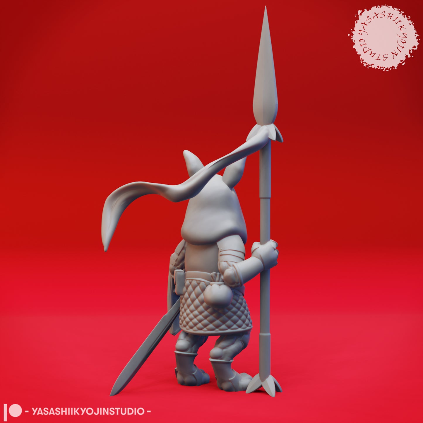 Rabbitfolk - Paladin - Tabletop Miniature (Pre-Supported STL)