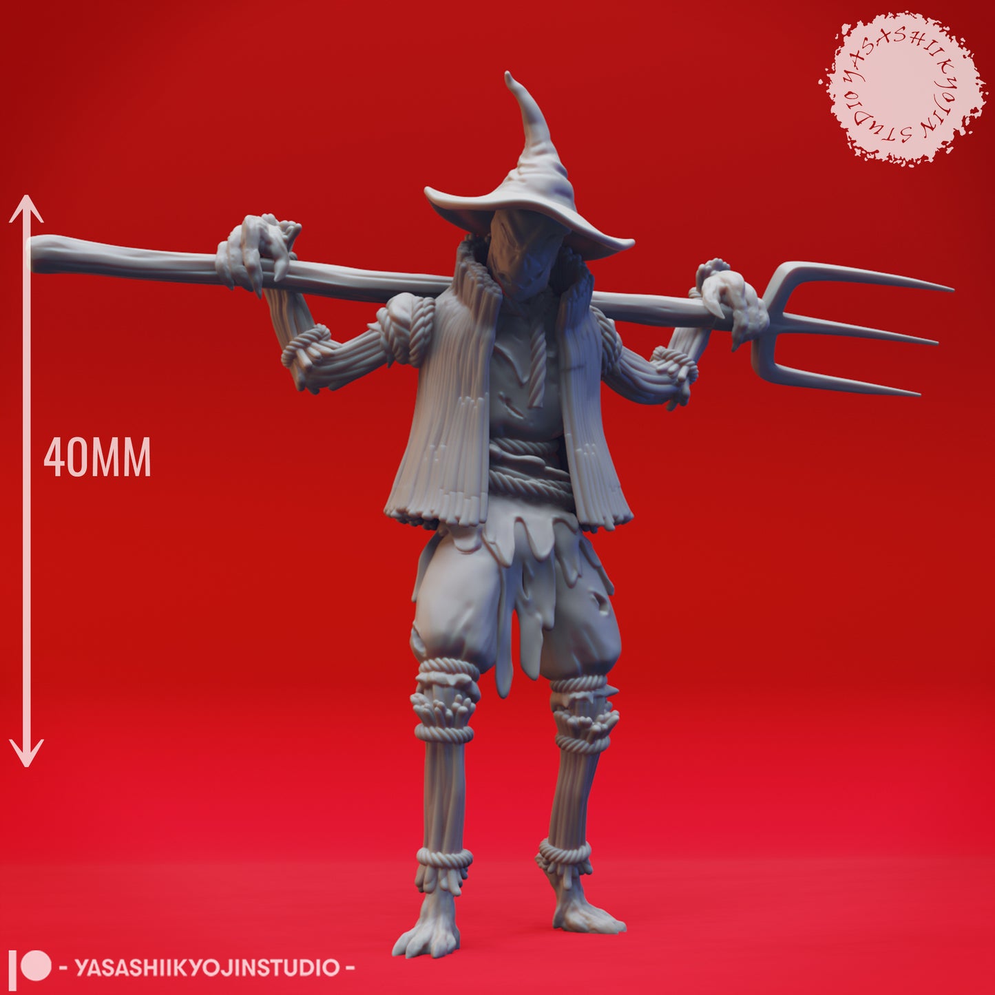 Scarecrow - Pitchfork - Tabletop Miniature (Pre-Supported STL)