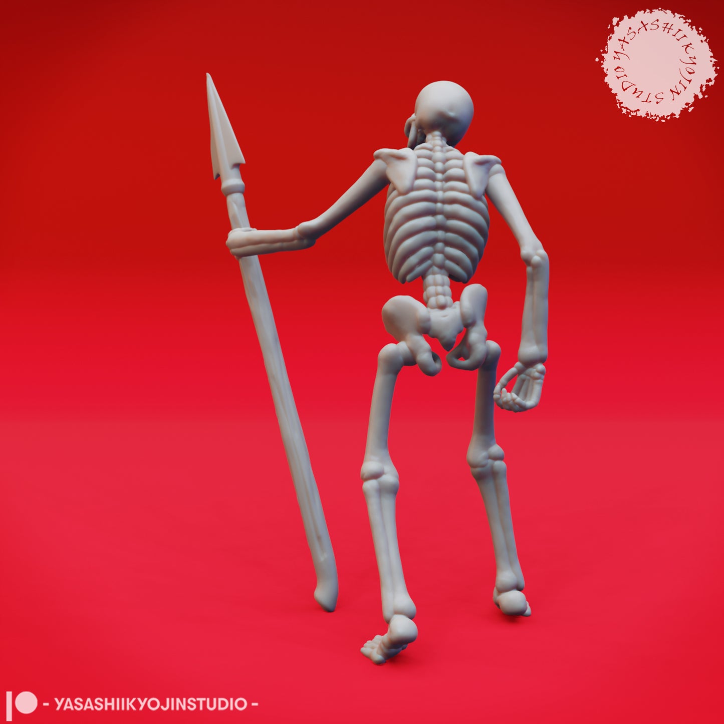Skeleton Spear - B - 3D Printed Minis for Tabletop Gaming, Dungeons and Dragons, Pathfinder, Kings of War and other RPG's