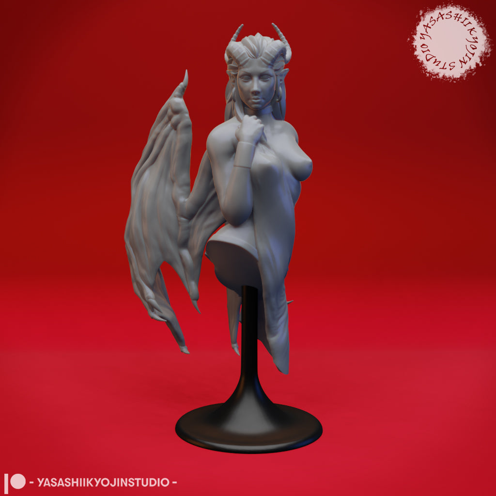 Succubus - Bust - 3D Printed Bust for Tabletop Gaming, Dungeons and Dragons, Pathfinder, Kings of War and other RPG's