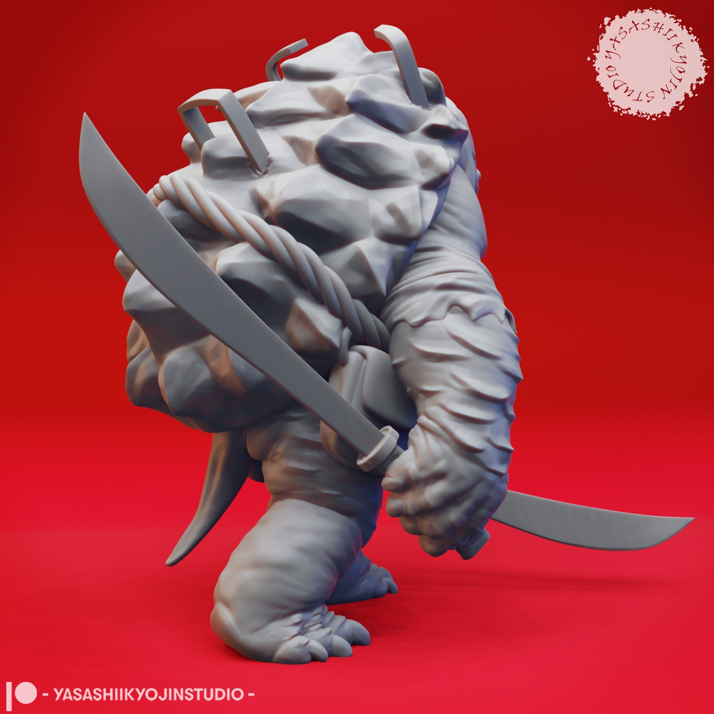 Tortle - Dual Sword - Tabletop Miniatures (Pre-Supported STL)