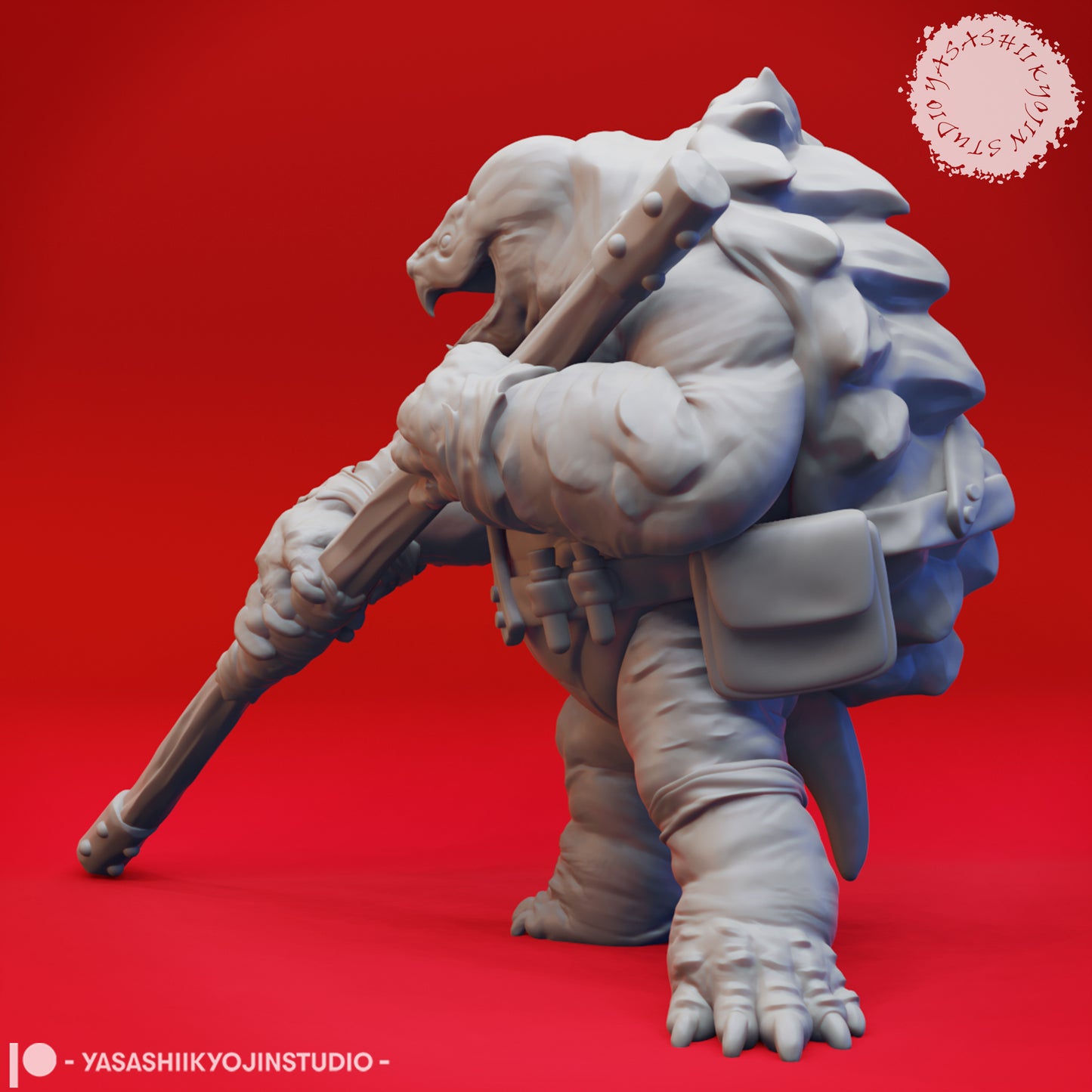 Tortle - Bo Staff - 3D Printed Mini for Tabletop Gaming, Dungeons and Dragons, Pathfinder, Kings of War and other RPG's