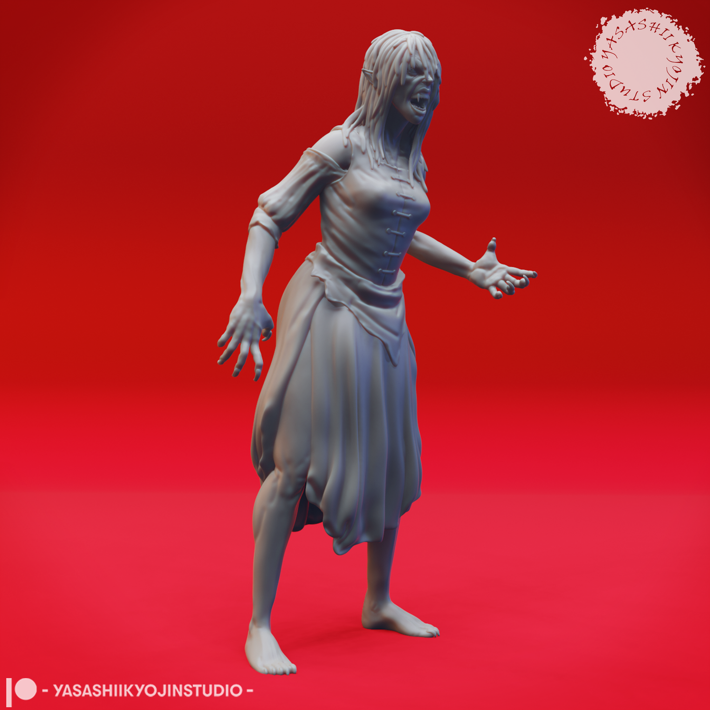 Vampire Spawn - Alert - 3D Printed Minis for Tabletop Gaming, Dungeons and Dragons, Pathfinder, Kings of War and other RPG's