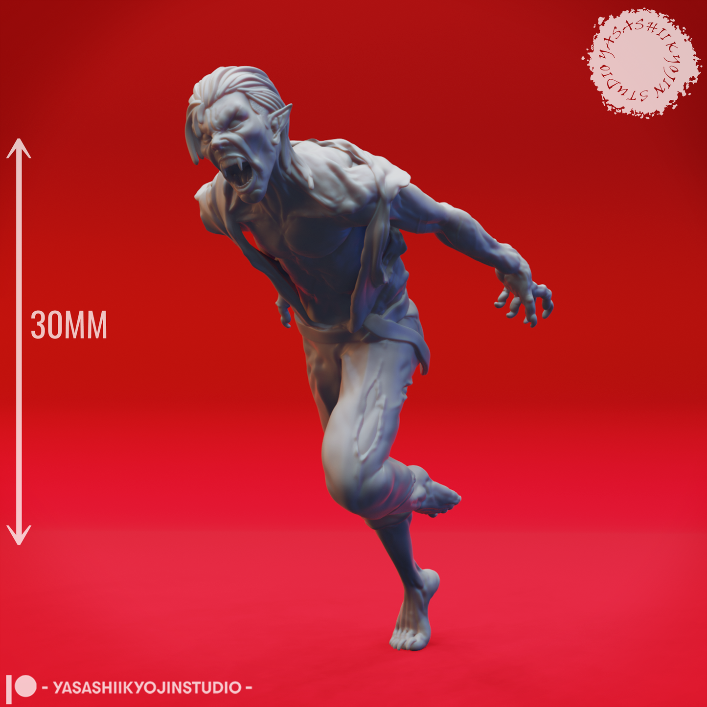 Vampire Spawn - Sprinting - Tabletop Miniatures (Pre-Supported STL)