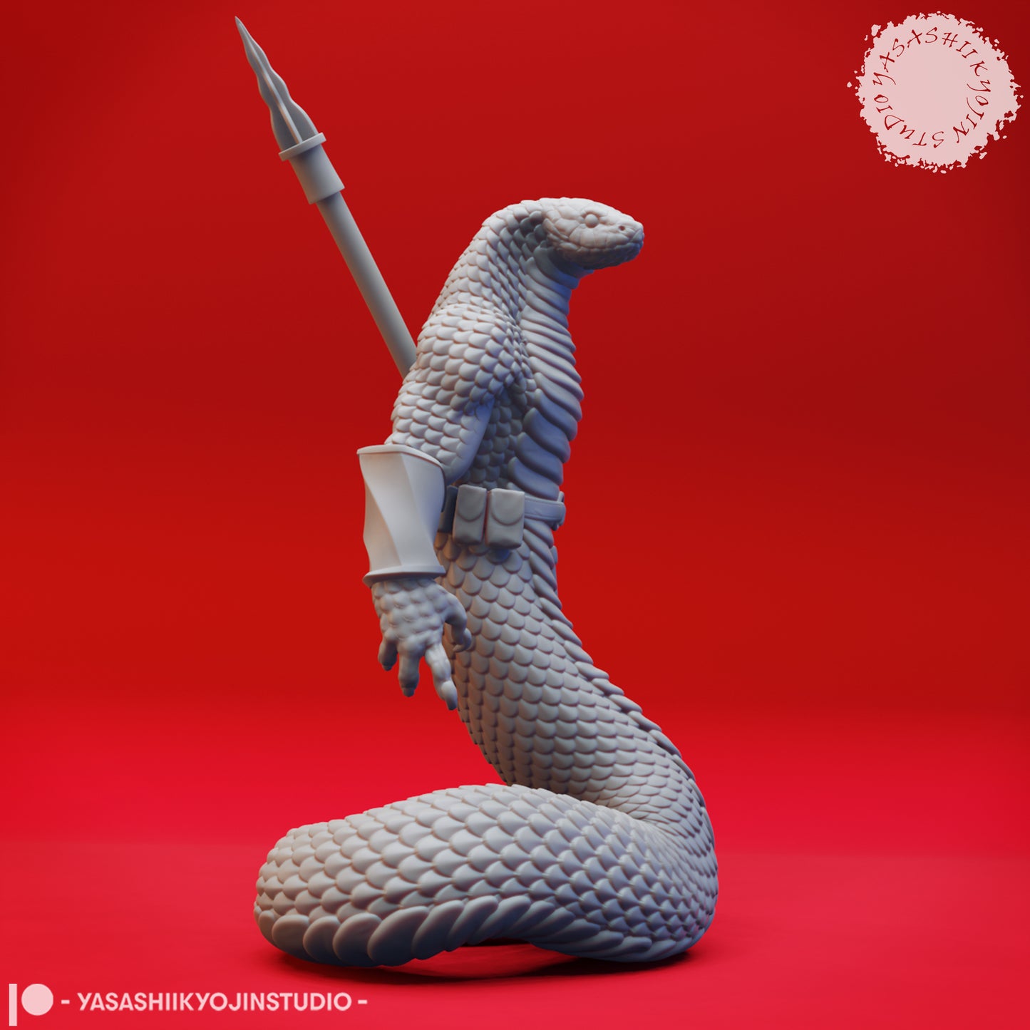 Yuan-Ti - Halberd - 3D Printed Mini for Tabletop Gaming, Dungeons and Dragons, Pathfinder, Kings of War and other RPG's
