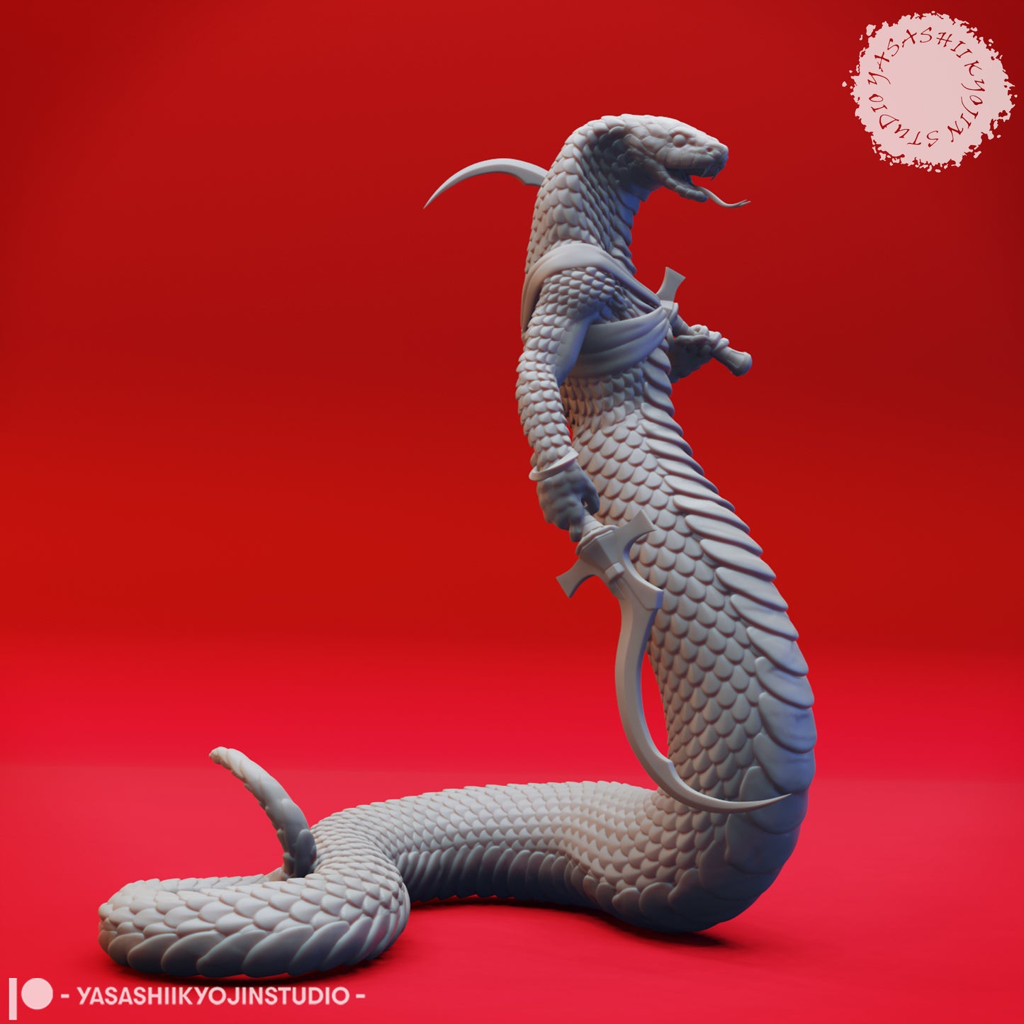 Yuan-Ti - Khopesh - 3D Printed Mini for Tabletop Gaming, Dungeons and Dragons, Pathfinder, Kings of War and other RPG's