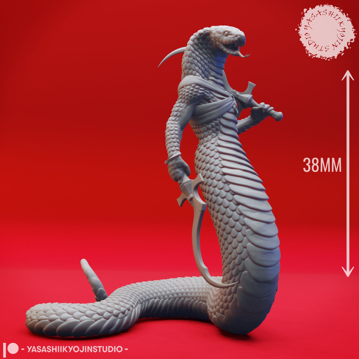 Yuan-Ti - Khopesh - Tabletop Miniature (Pre-Supported STL)