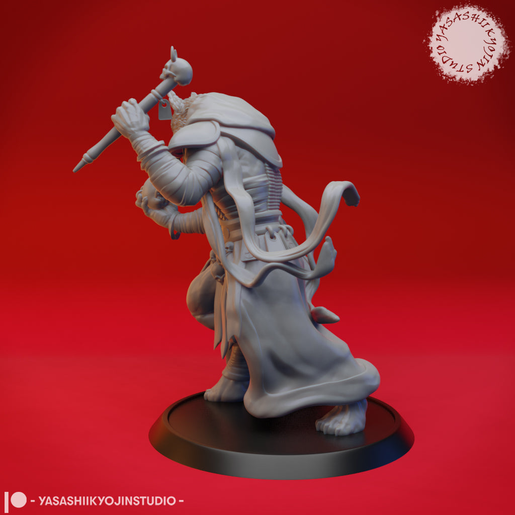 Coyote Necromancer - Tabletop Miniature (Pre-Supported STL)