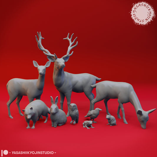 Forest Animals - Bundle - 3D Printed Minis for Tabletop Gaming, Dungeons and Dragons, Pathfinder, Kings of War and other RPG's