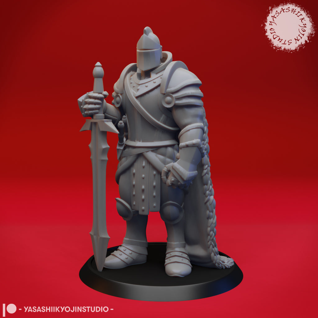Knight - Sword - 3D Printed Mini for Tabletop Gaming, Dungeons and Dragons, Pathfinder, Kings of War and other RPG's