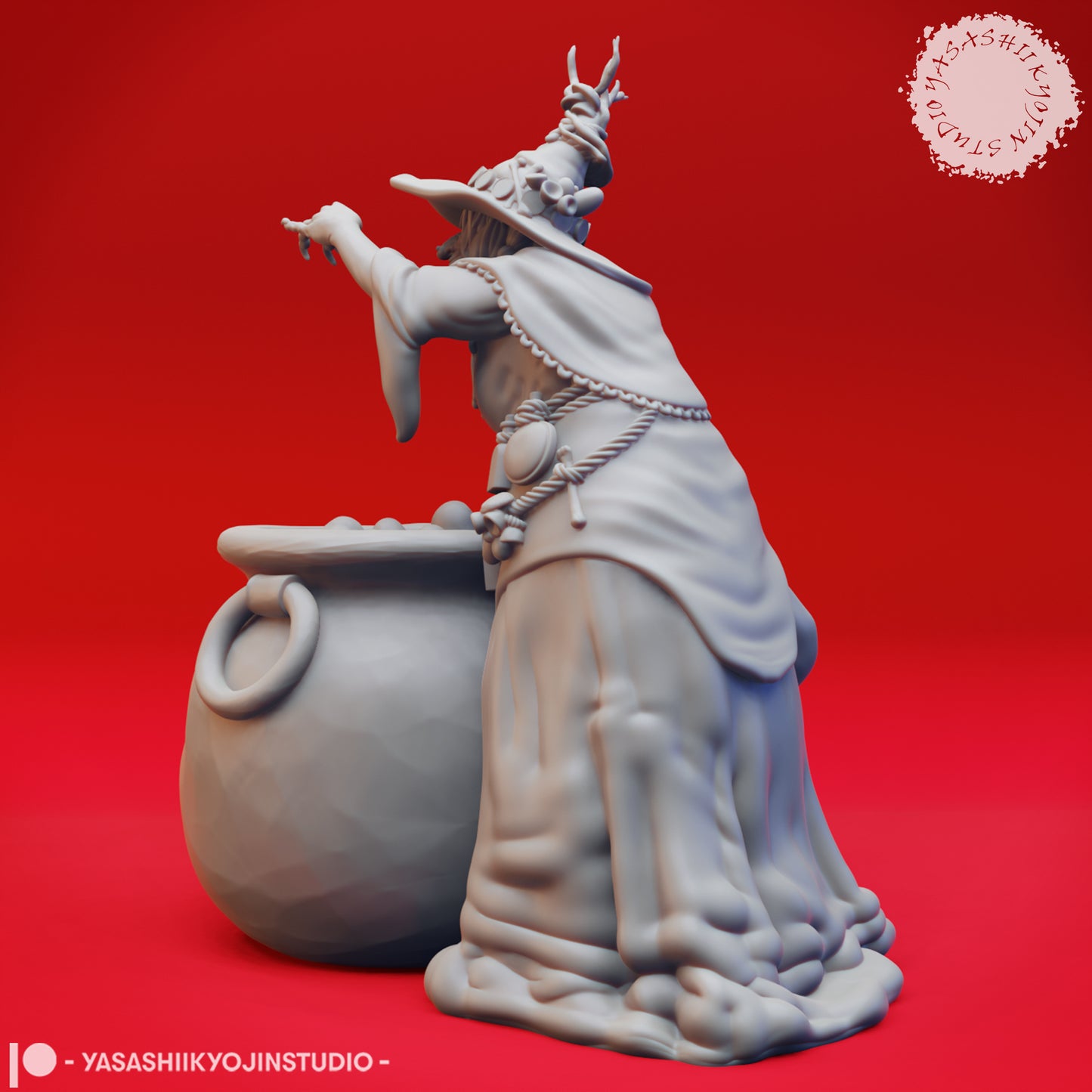 Barovian Witch - Cauldron - Tabletop Miniature (Pre-Supported)