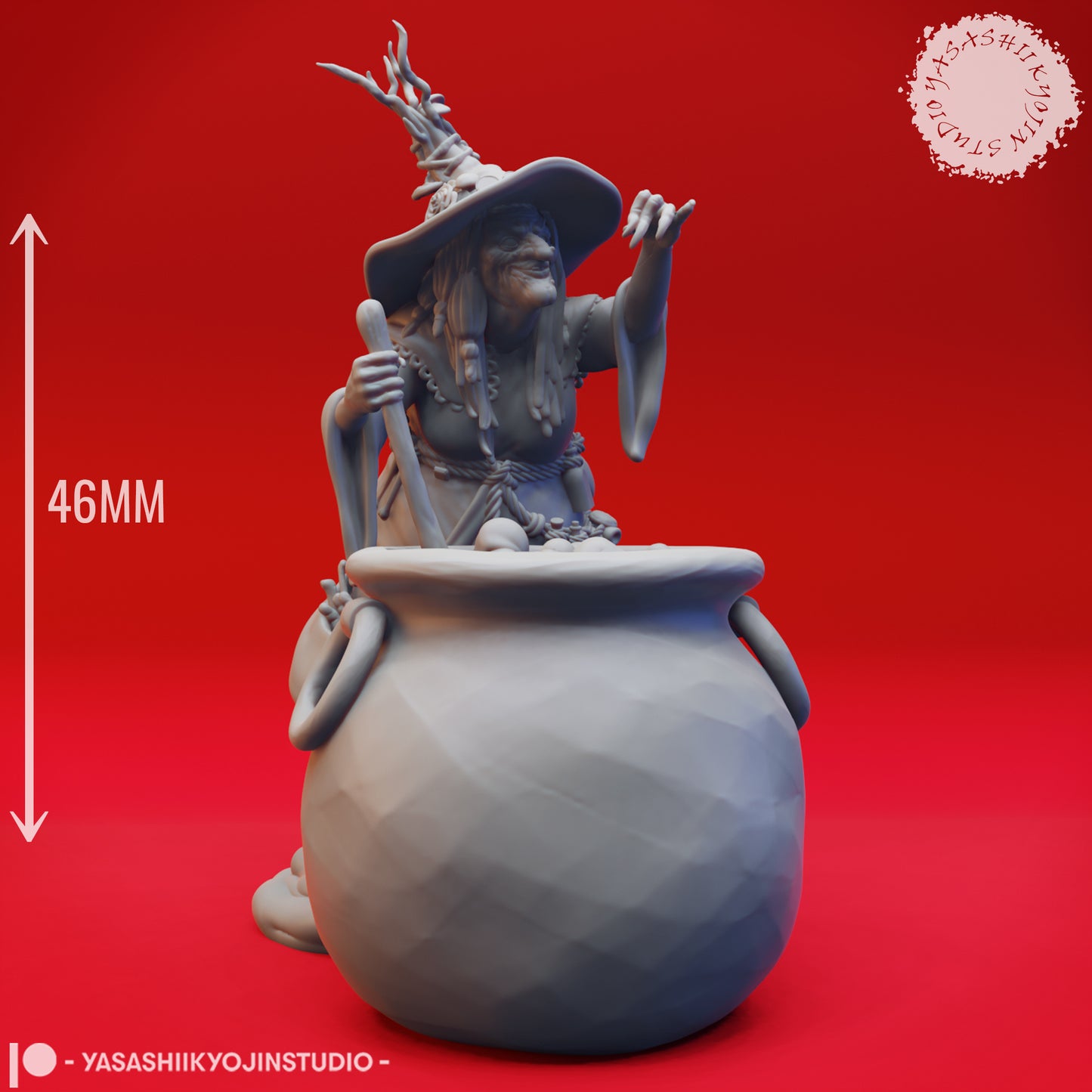 Barovian Witch - Cauldron - Tabletop Miniature (Pre-Supported)