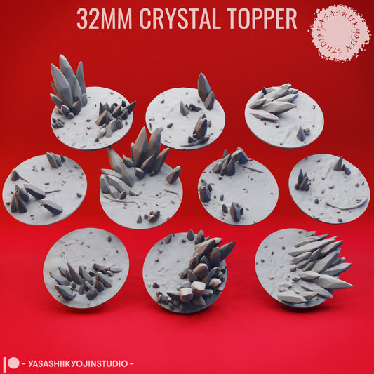 Basing Topper - Crystal - 32mm - 3D Printed Minis for Tabletop Gaming, Dungeons and Dragons, Pathfinder, Kings of War and other RPG's
