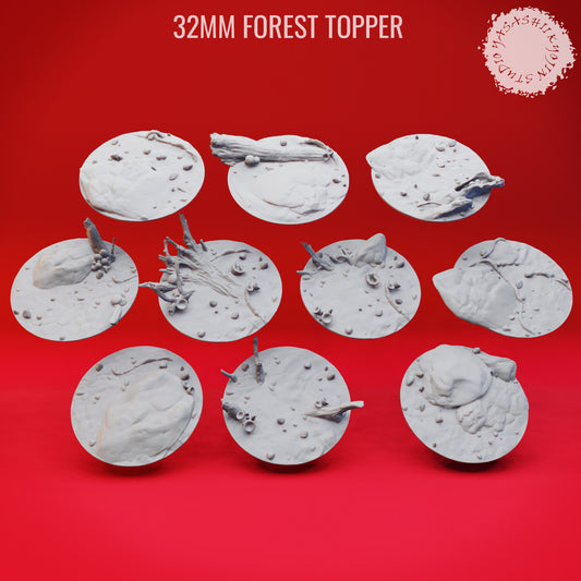 Basing Topper - Forest - 32mm - 3D Printed Minis for Tabletop Gaming, Dungeons and Dragons, Pathfinder, Kings of War and other RPG's