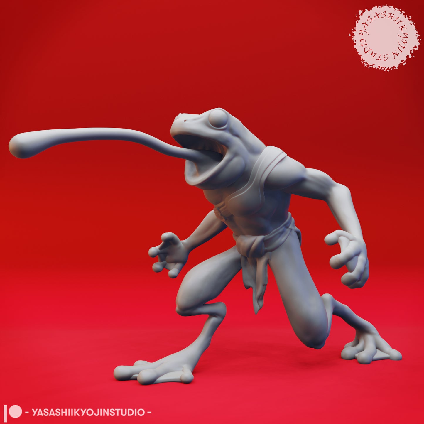 Bullywug - Tongue - 3D Printed Mini for Tabletop Gaming, Dungeons and Dragons, Pathfinder, Kings of War and other RPG's
