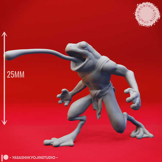 Bullywug - Tongue - 3D Printed Mini for Tabletop Gaming, Dungeons and Dragons, Pathfinder, Kings of War and other RPG's