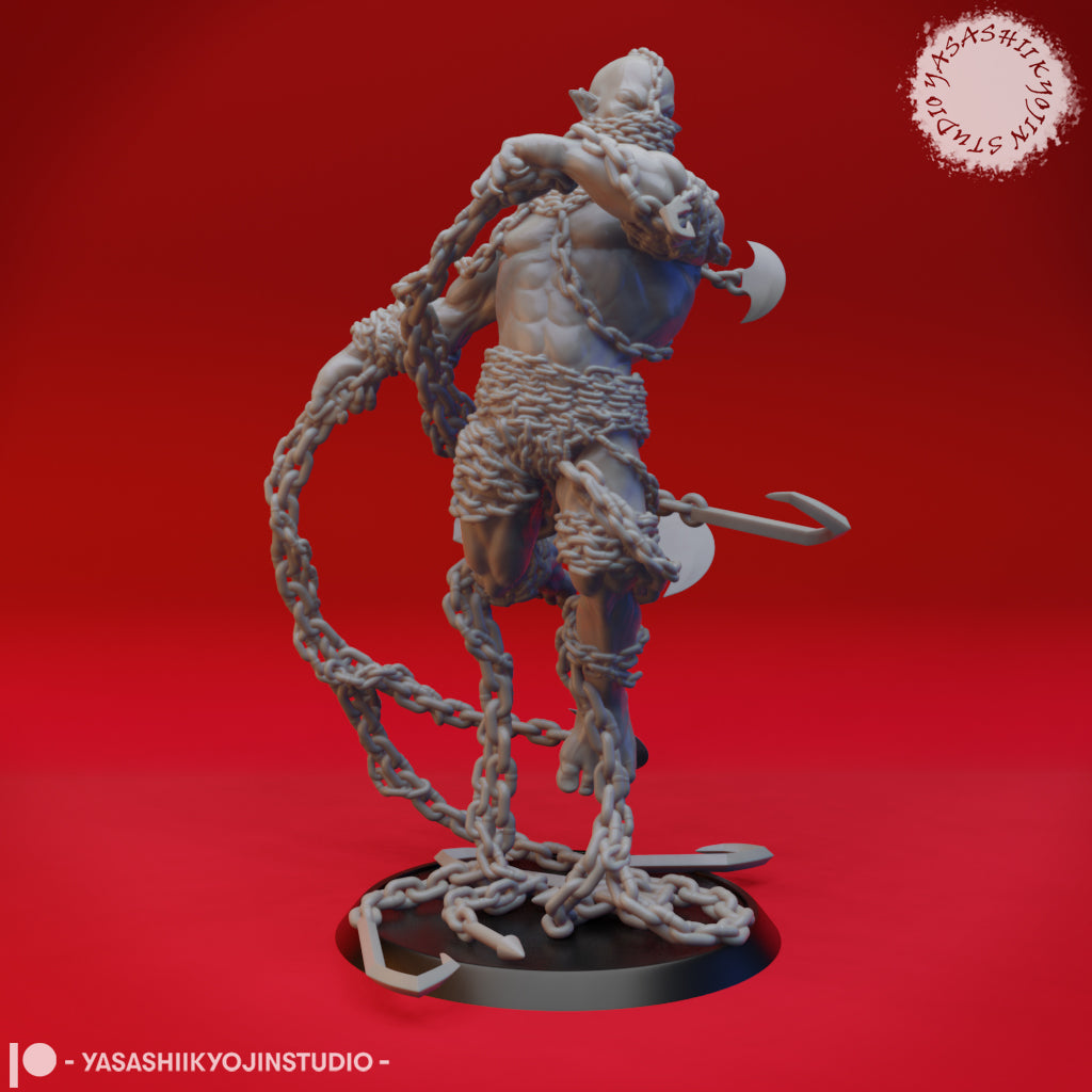Chain Devil - 3D Printed Mini for Tabletop Gaming, Dungeons and Dragons, Pathfinder, Kings of War and other RPG's