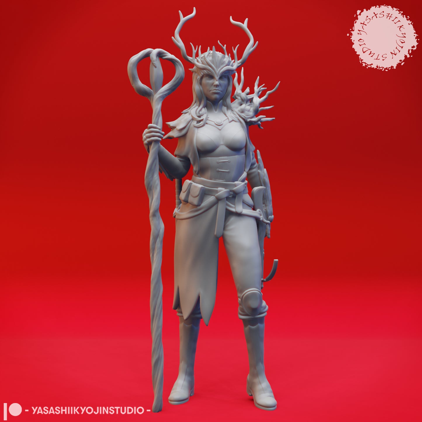 Druid - Lvl 10 - Human Female - 3D Printed Mini for Tabletop Gaming, Dungeons and Dragons, Pathfinder, Kings of War and other RPG's