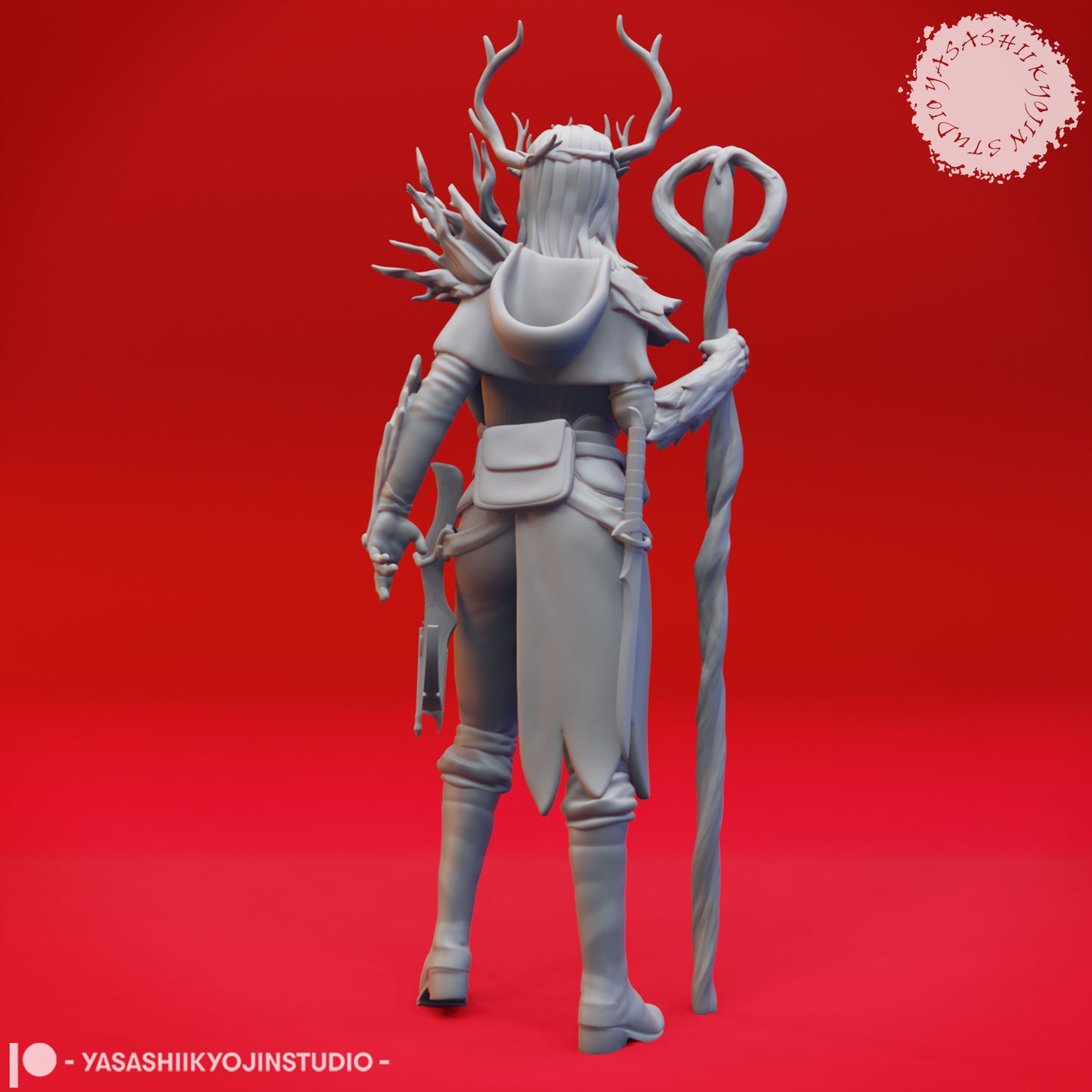Druid - Lvl 10 - Human Female - 3D Printed Mini for Tabletop Gaming, Dungeons and Dragons, Pathfinder, Kings of War and other RPG's