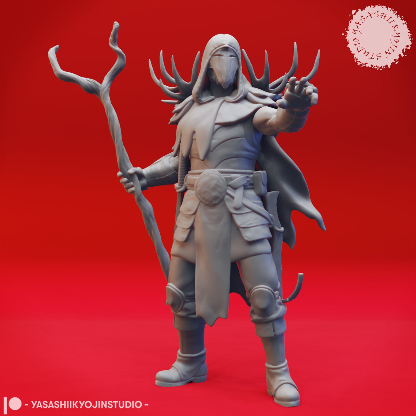 Druid - Lvl 10 - Human Male - 3D Printed Mini for Tabletop Gaming, Dungeons and Dragons, Pathfinder, Kings of War and other RPG's