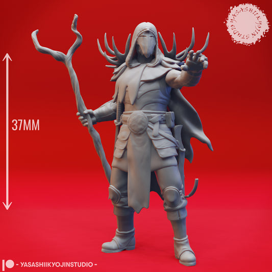 Druid - Lvl 10 - Human Male - 3D Printed Mini for Tabletop Gaming, Dungeons and Dragons, Pathfinder, Kings of War and other RPG's