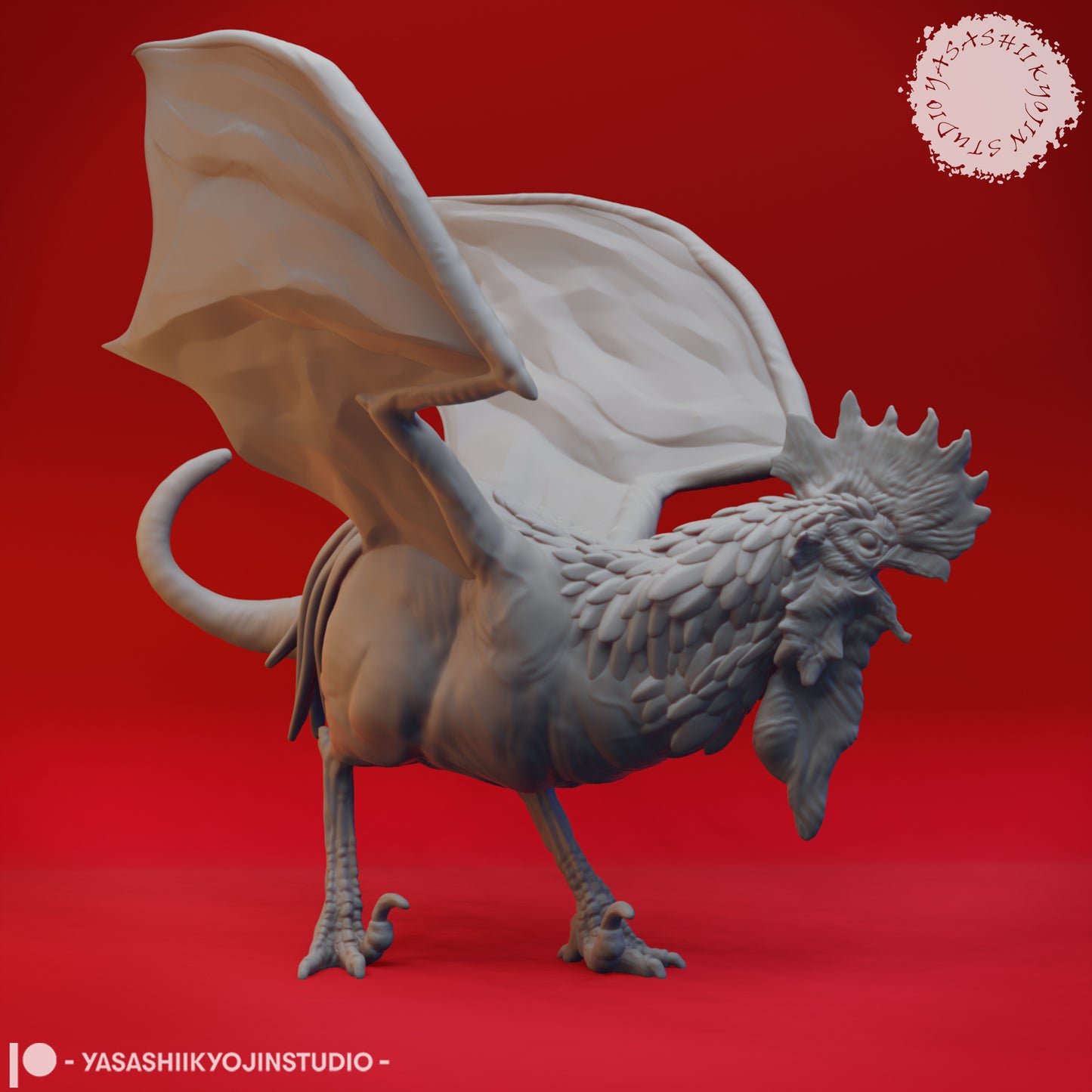 Cockatrice - 3D Printed Mini for Tabletop Gaming, Dungeons and Dragons, Pathfinder, Kings of War and other RPG's