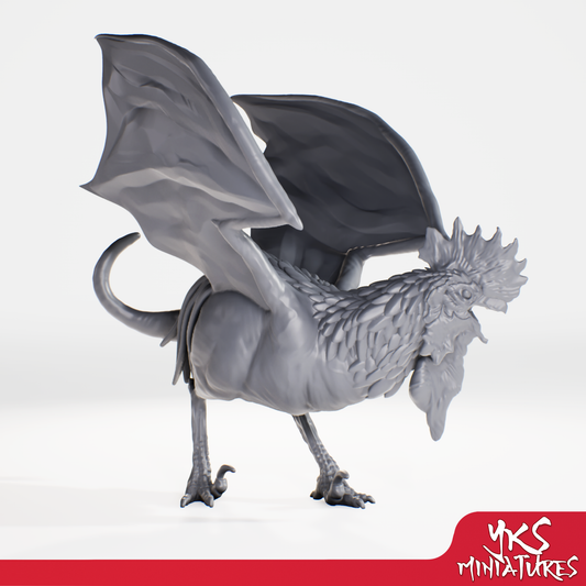 Cockatrice - 3D Printed Mini for Tabletop Gaming, Dungeons and Dragons, Pathfinder, Kings of War and other RPG's