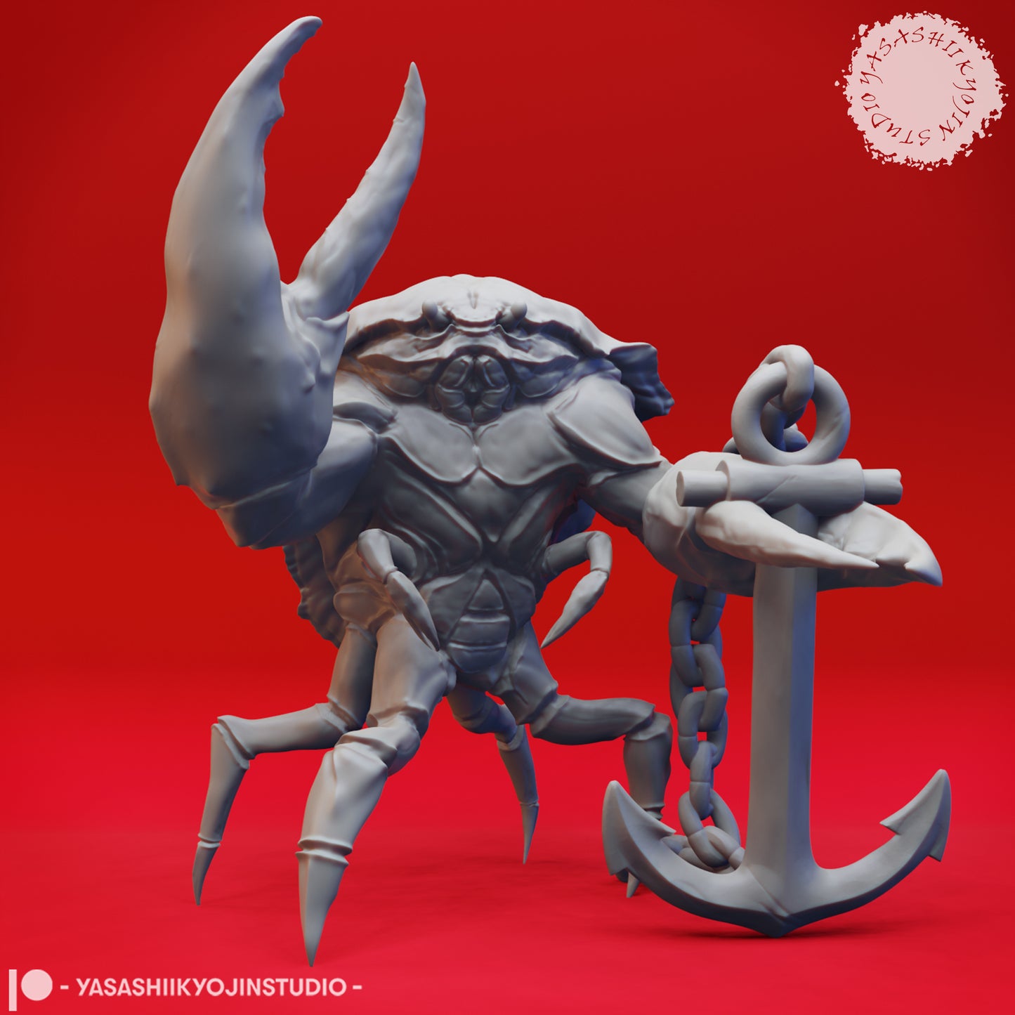 Crabfolk - Anchor - 3D Printed Mini for Tabletop Gaming, Dungeons and Dragons, Pathfinder, Kings of War and other RPG's