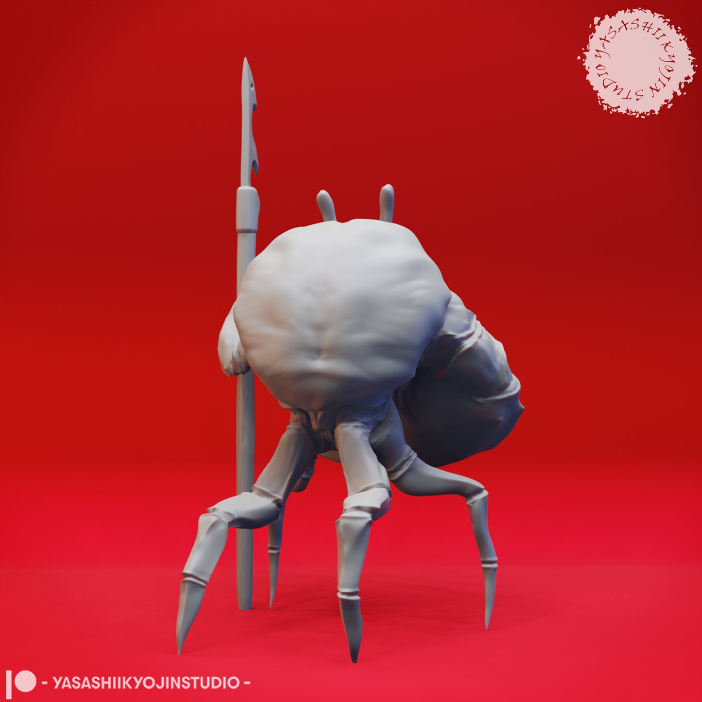 Crabfolk - Harpoon - 3D Printed Mini for Tabletop Gaming, Dungeons and Dragons, Pathfinder, Kings of War and other RPG's