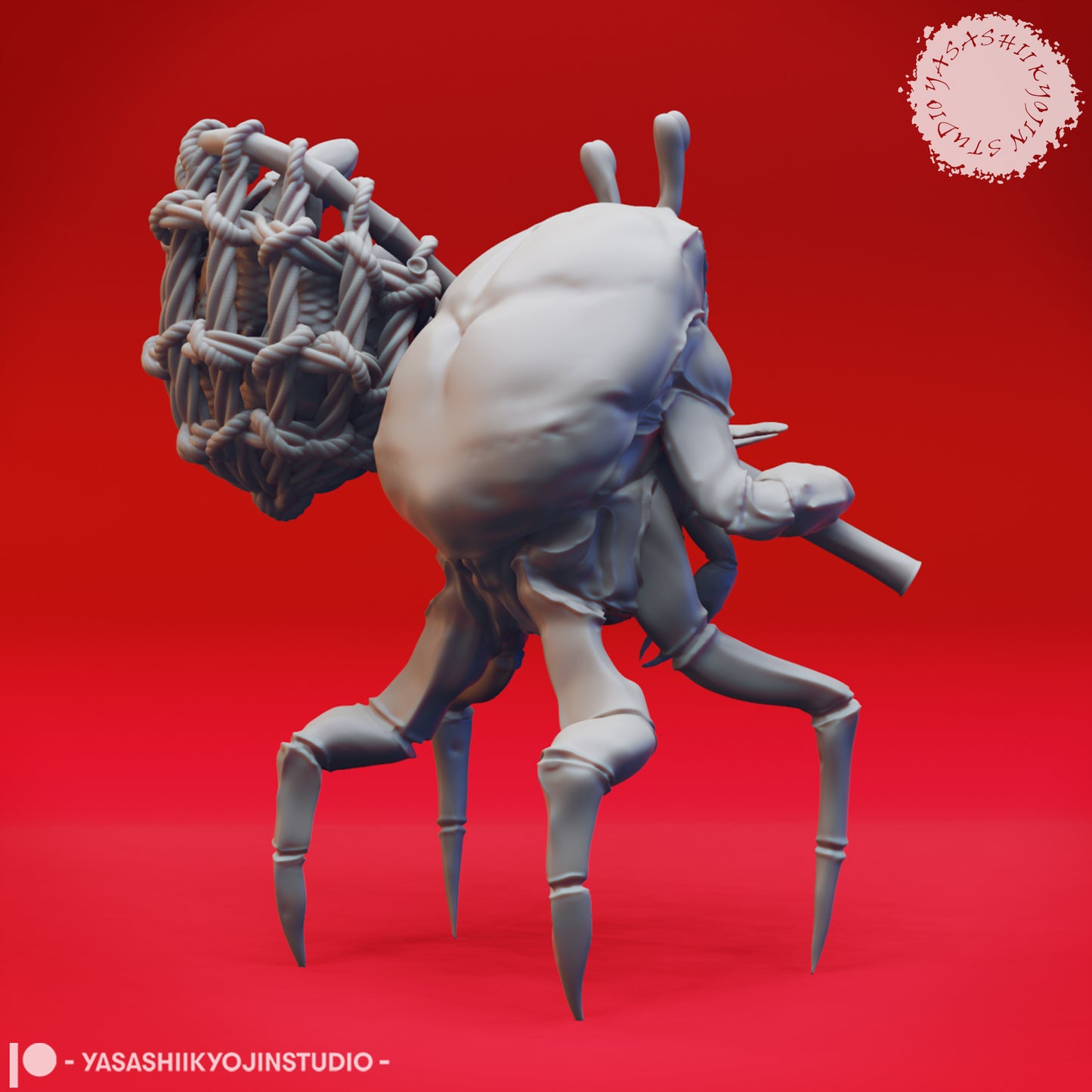 Crabfolk - Fisher - 3D Printed Mini for Tabletop Gaming, Dungeons and Dragons, Pathfinder, Kings of War and other RPG's