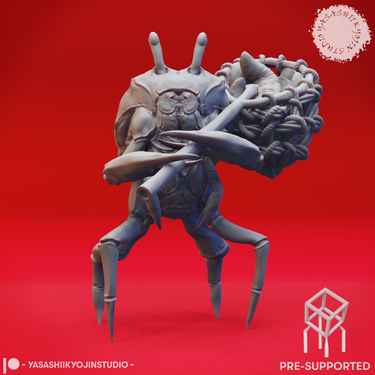 Crabfolk - Fisher - Tabletop Miniatures (Pre-Supported STL)
